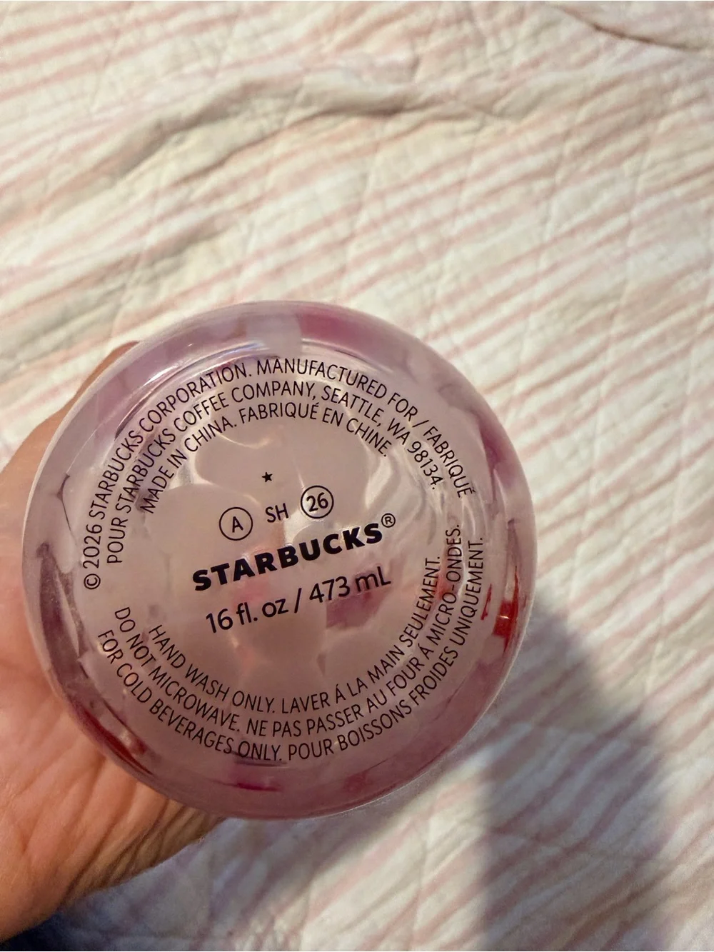 NWOT LTD ED. Starbucks Pink Strawberry Pattern Tumbler with Pink Straw